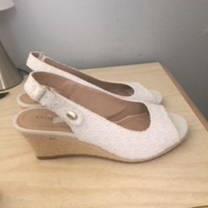 White espadrille wedges, Charter Club